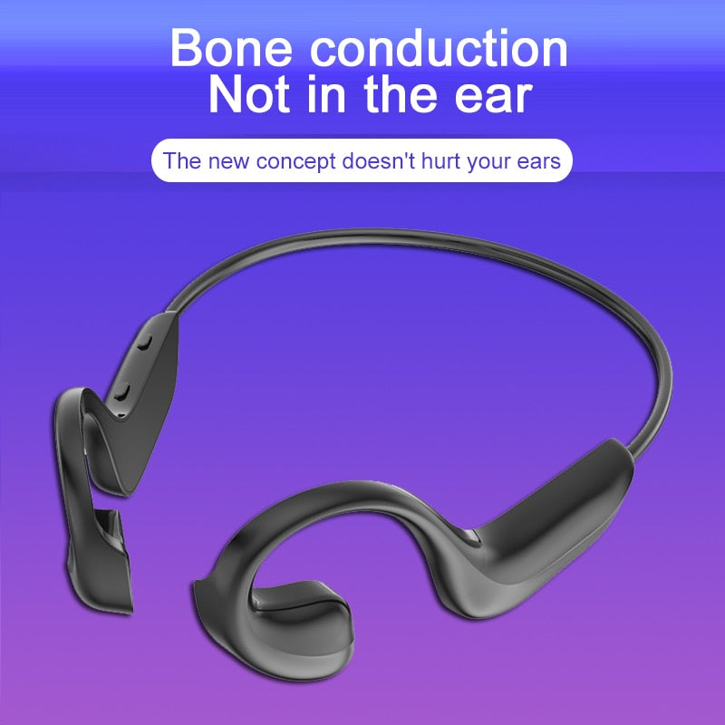 Bone Conduction Bluetooth Headset Wireless Lug Type Sport Waterproof