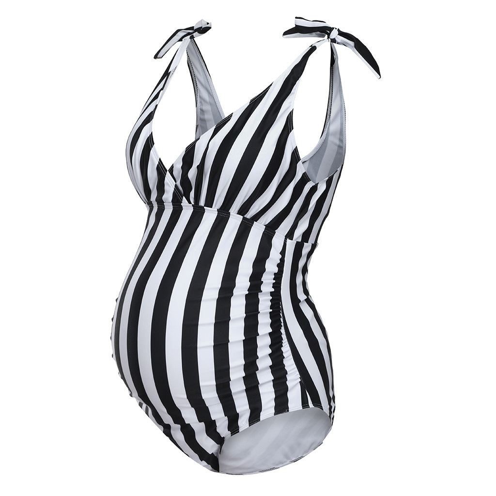 Maternity Striped One-Piece Bathing Suit / Swimsuit