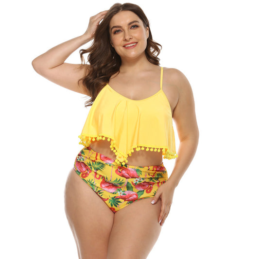 Two-Piece High Waisted Bathing Suit / Swimwear: Extended Sizes Available