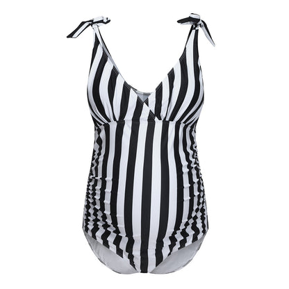 Maternity Striped One-Piece Bathing Suit / Swimsuit