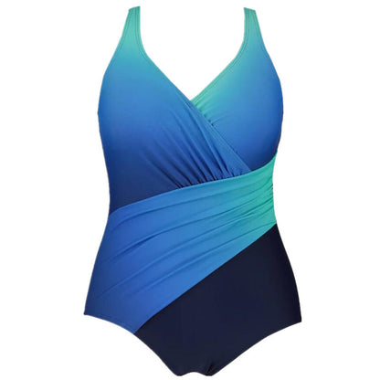 One-Piece Wrap Look Bathing Suit / Swimsuit: Extended Sizes Available